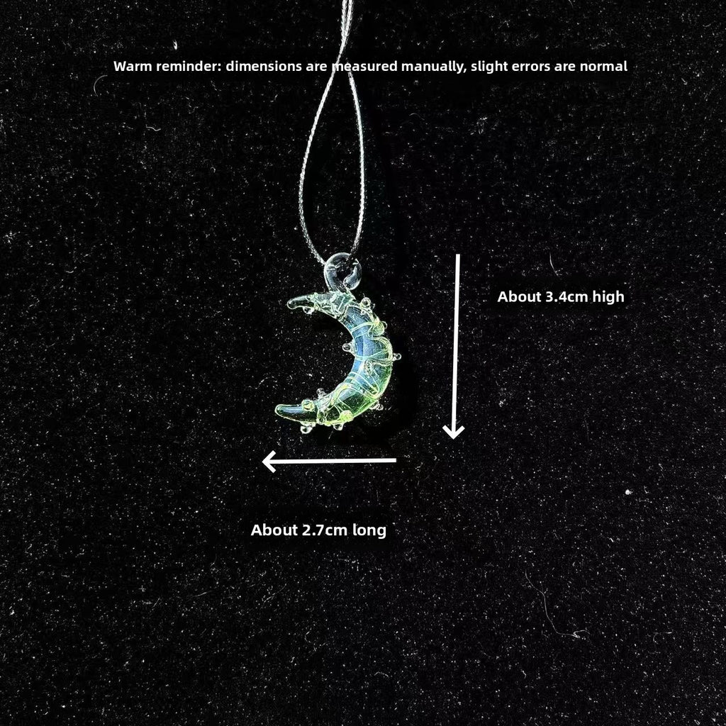 Slow Time Creative Handmade Glazed Moon Pendant