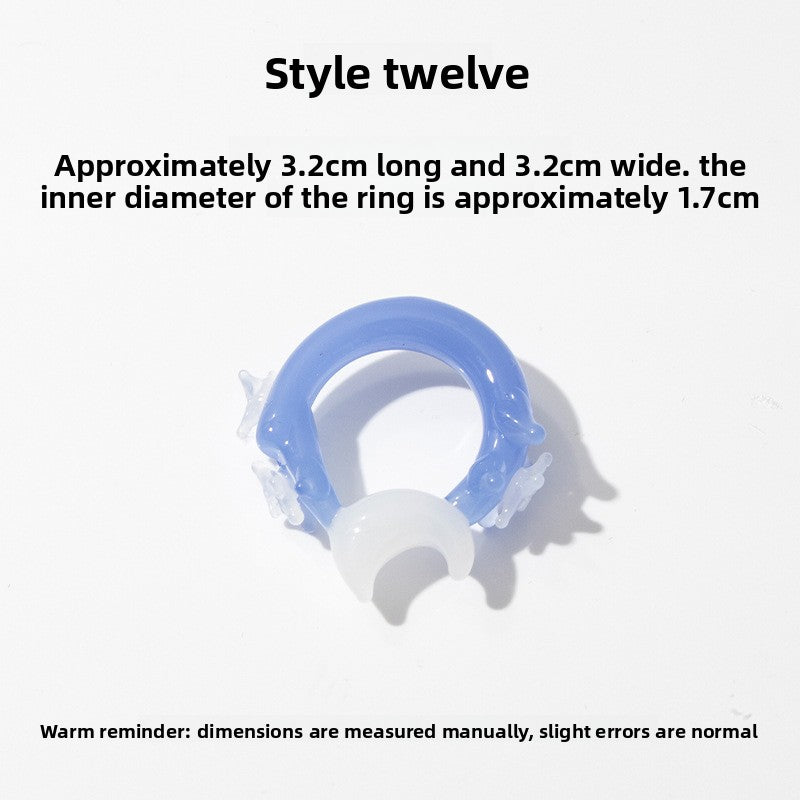 Slow Time Iris Glaze Floral Star and Moon Ring