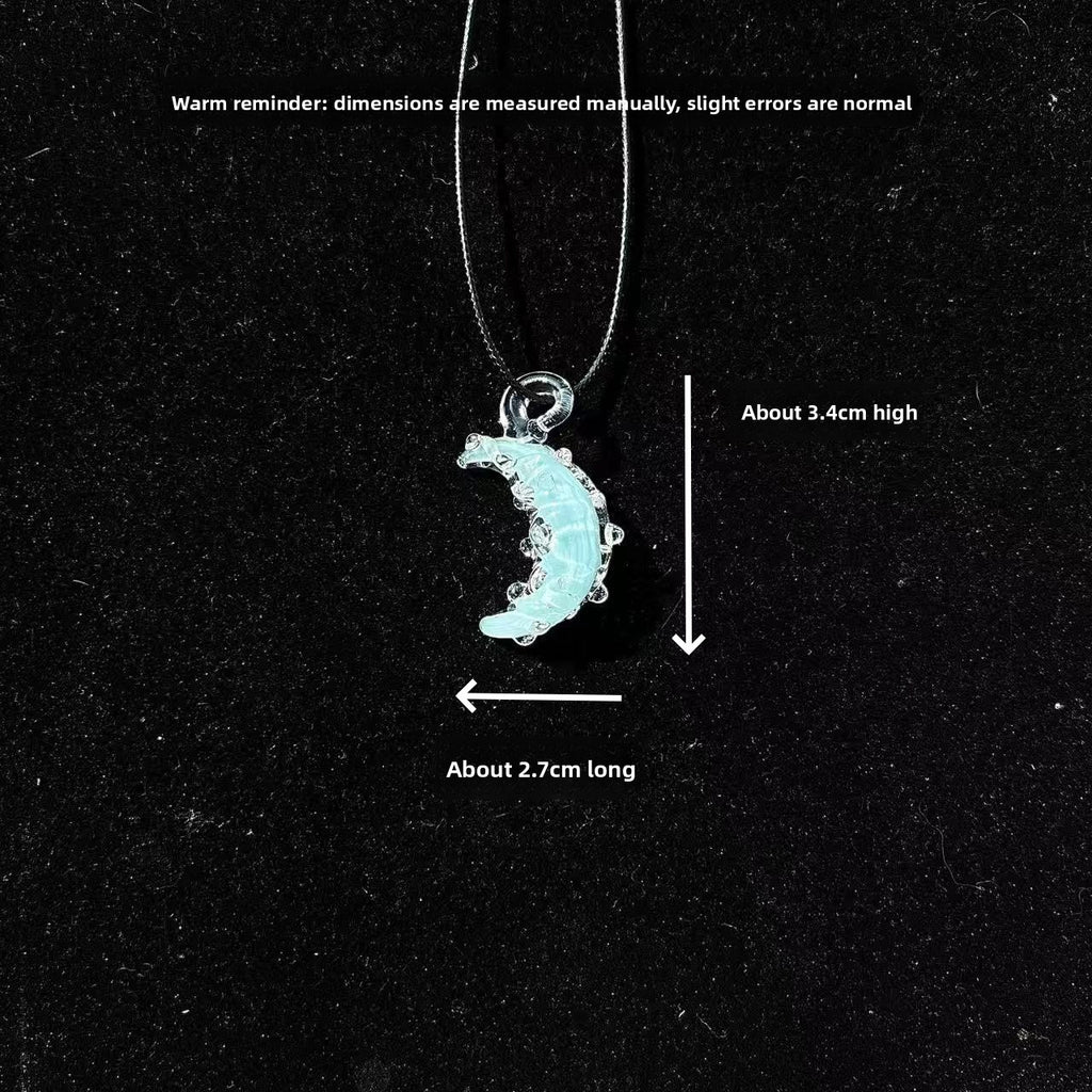 Slow Time Creative Handmade Glazed Moon Pendant