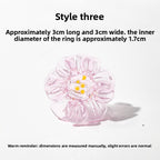 Slow Time Iris Glaze Floral Star and Moon Ring