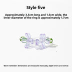 Slow Time Iris Glaze Floral Star and Moon Ring