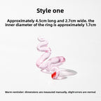 Slow Time Iris Glaze Floral Star and Moon Ring