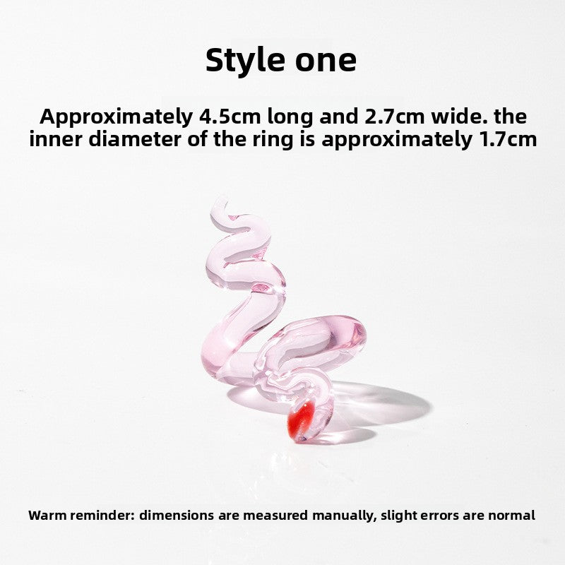 Slow Time Iris Glaze Floral Star and Moon Ring