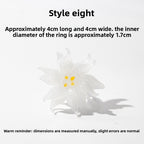 Slow Time Iris Glaze Floral Star and Moon Ring