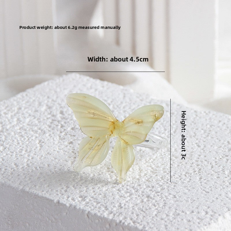 Slow Time Niche Design Handcrafted Glass Ring Jewelry