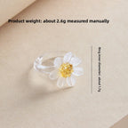 Slow Time Sunflower Craft Glazed Crystal Ring